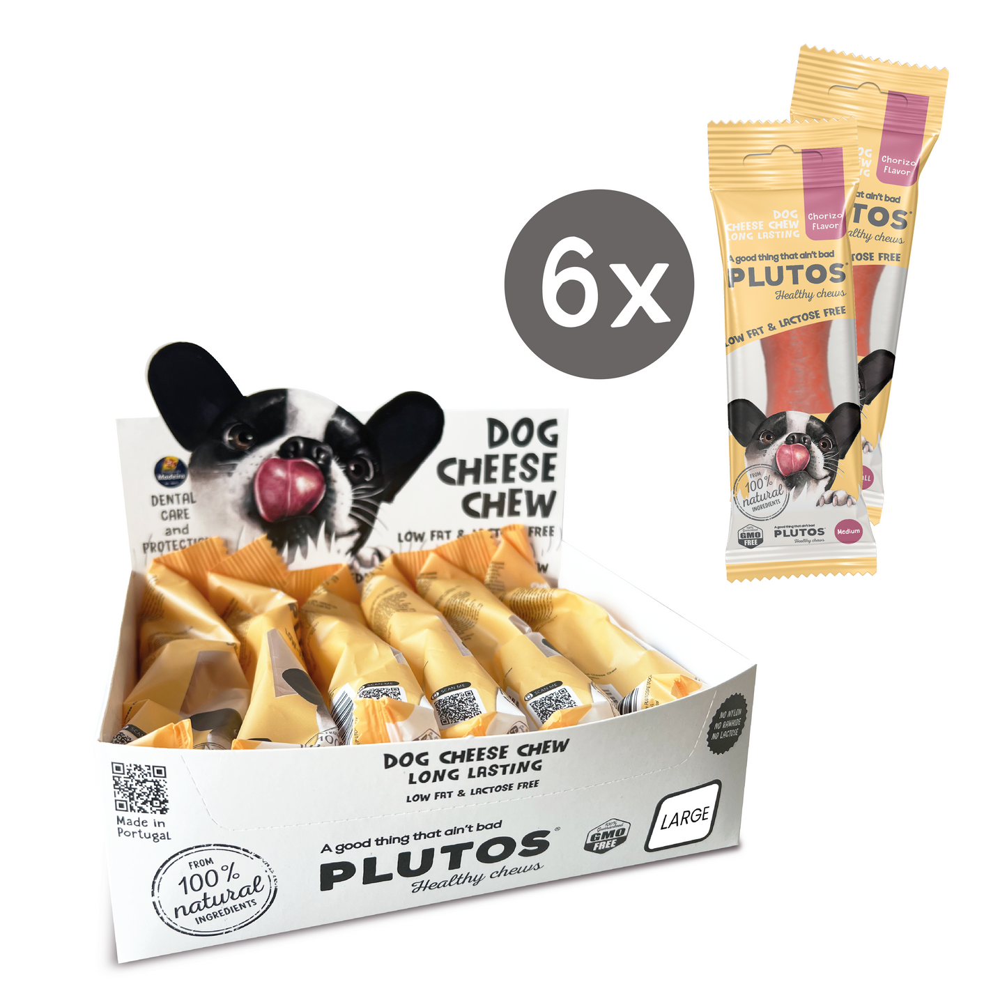 Friandise au Fromage pour Chiens Plutos | Boîte Petite, Moyenne, Grande & Extra Grande