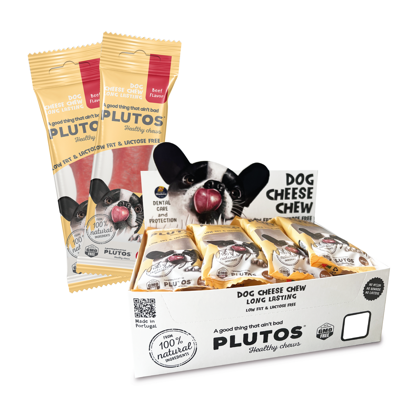 Plutos Käse-Kausnack für Hunde | Box Klein, Mittel, Groß & Extra Groß