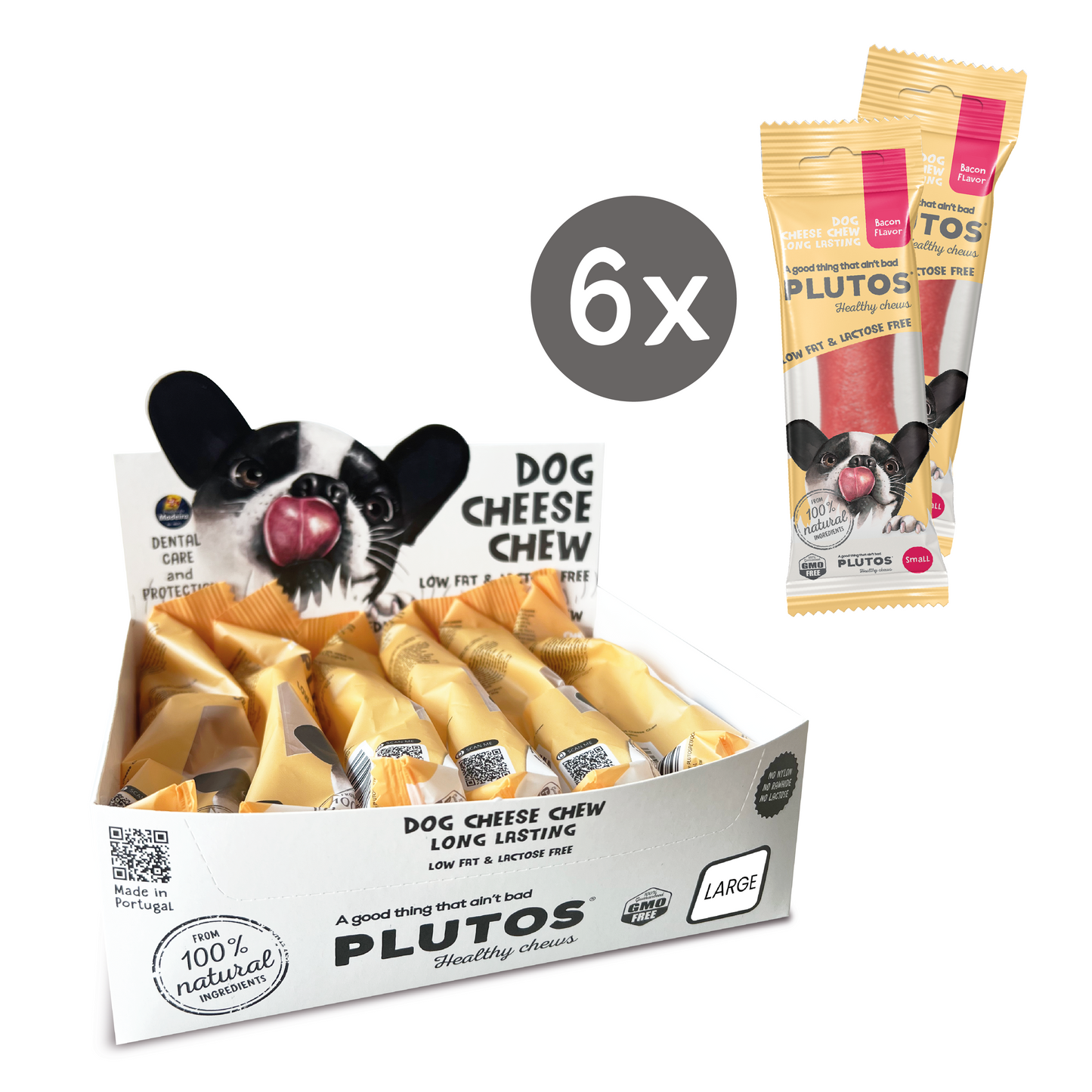 Plutos Käse-Kausnack für Hunde | Box Klein, Mittel, Groß & Extra Groß