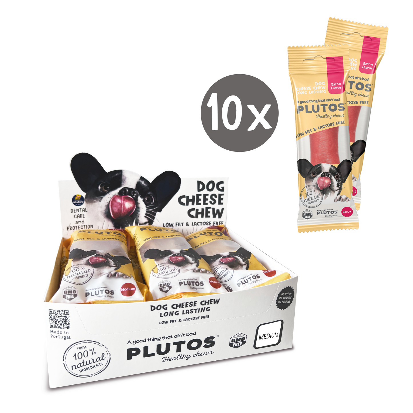 Plutos Käse-Kausnack für Hunde | Box Klein, Mittel, Groß & Extra Groß