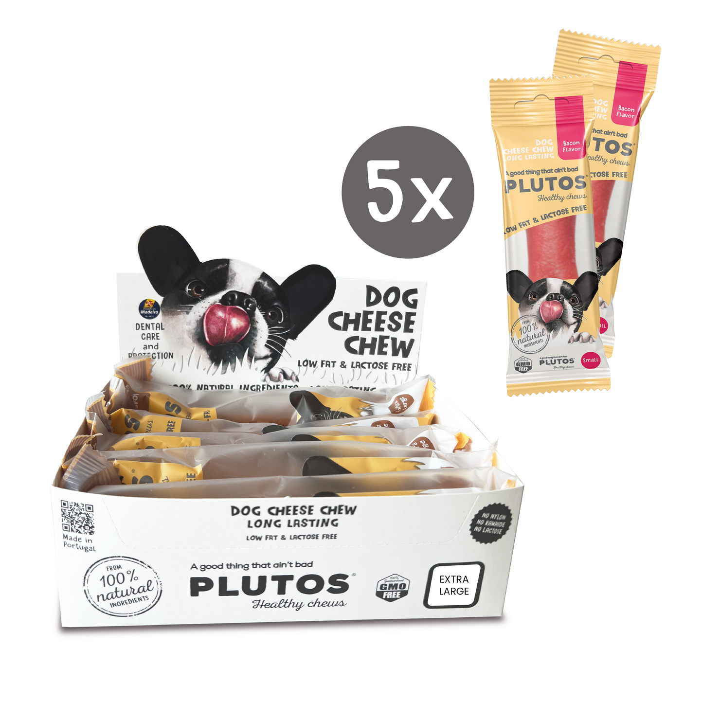 Plutos Käse-Kausnack für Hunde | Box Klein, Mittel, Groß & Extra Groß